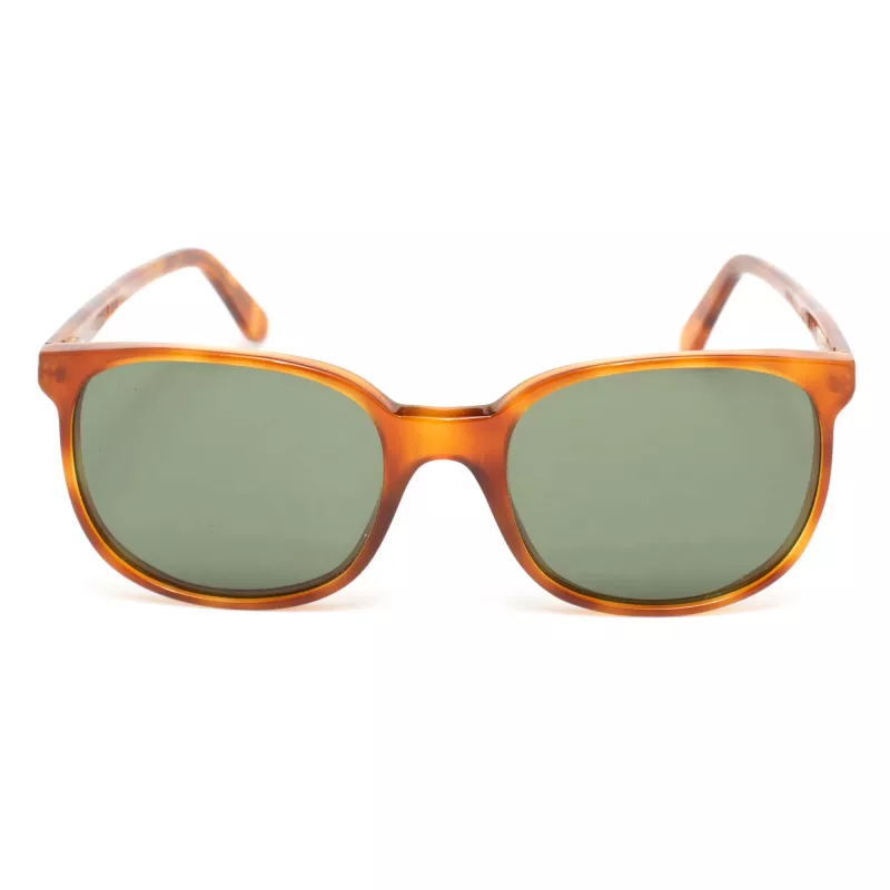 LGR Unisex Springhavan02 Sonnenbrille - Havanna Acetatrahmen, grüne Mineralgläser, 50/19/145 mm