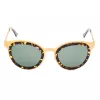 LGR Women's Feli Gold 09 Sonnenbrille - Handpoliertes Acetat-Gestell, grüne CR-39-Gläser, UV400-Schutz