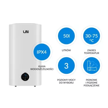 LI- Elektrischer Warmwasserbereiter LIN LIFVD1SMWH 50L UNIVERSAL Weiß