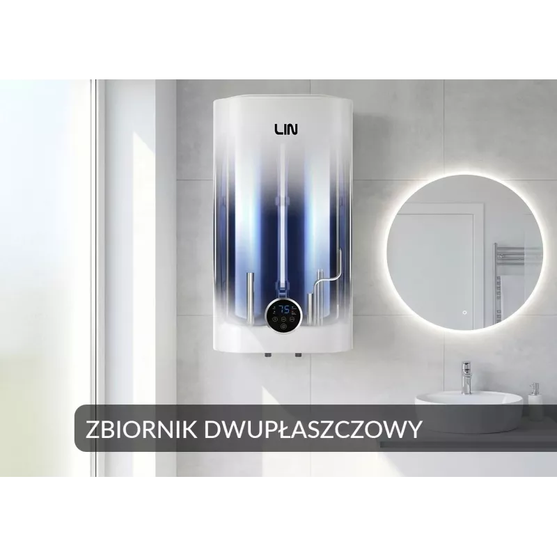 LI- Elektrischer Warmwasserbereiter LIN LIFVD1SMWH WI-FI 80L SMART Weiß