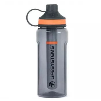 Lifesystems 44030 Wasserfilterflasche 600 ml mit austauschbarem Hohlfaserfilter – Grau/Blau