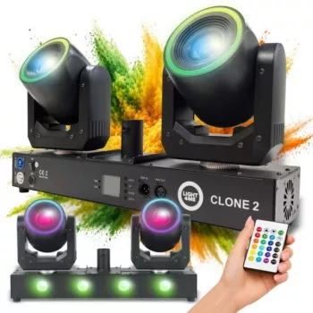 LIGHT4ME CLONE 2 3-in-1 Multieffekt-Beleuchtungsgerät - Derby, Strobe, Laser mit DMX und IR-Fernbedienung
