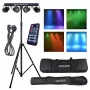 LIGHT4ME LED PAR Laser Beam Lighting Kit - 4x PAR-Lichter mit rotem und grünem Laser, DMX, Fernbedienung