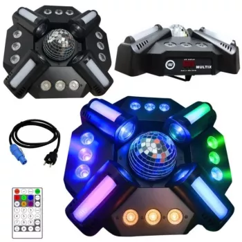 LIGHT4ME MULTIX 3-in-1 LED Multi-Effektlicht (Derby, Strobe, Laser)