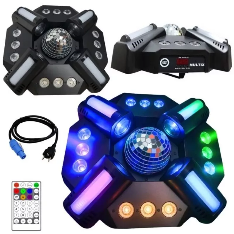 LIGHT4ME MULTIX 3-in-1 LED Multi-Effektlicht (Derby, Strobe, Laser)