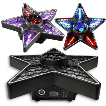 LIGHT4ME STARLIGHT Multi-Effekt-Beleuchtungsgerät mit Derby, Strobe, Laser und UV