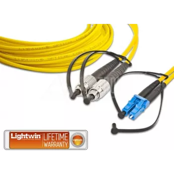 Lightwin LDP-09 FC-LC 3.0 OS2 Single-Mode Duplex LWL Patchkabel, 3m, Gelb LSZH, FC zu LC UPC