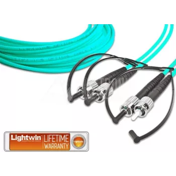 Lightwin LDP-50 ST-ST 5.0 OM3 Duplex Multimode LWL-Patchkabel, 5 m, Aqua, LSZH