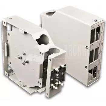 Lightwin LSBI 6DSC Industrieller Spleißkasten mit DIN-Schienen-Montage, 6x SC Duplex Ports, 12-Faser-Kapazität, IP54 Stahlgehäuse, OS2 Pigtails enthalten