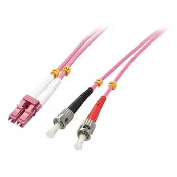 LINDY 15m LC auf ST OM4 Multimode Duplex LWL Patchkabel, LSZH, Violett 46355