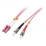 LINDY 15m LC auf ST OM4 Multimode Duplex LWL Patchkabel, LSZH, Violett 46355