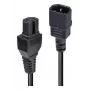LINDY 1m C14 auf C15 Hot Condition Stromkabel - IEC C14 Stecker auf C15 Kupplung, H05VV-F, 10A, 250V, Schwarz