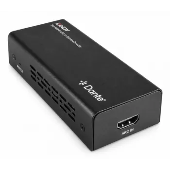 LINDY 2-Kanal HDMI ARC zu Dante Audio Encoder, PoE-betrieben, Aluminiumgehäuse 70620
