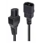LINDY 3m C14 auf C15 Netzkabel, IEC C14 Stecker auf IEC C15 Kupplung, 10A 250V, H05VV-F, Schwarz