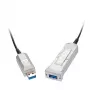 Lindy 50m USB 3.0 Hybrid Aktives Verlängerungskabel, Glasfaser & Kupfer, 5Gbps, LSZH, Schwarz 42701