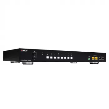 LINDY 8 Port IPower Switch (32623) – Switched Metered PDU mit 8x IEC C13 Ausgängen, 10A, 1U Rackmount