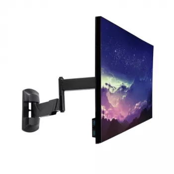 LINDY Verstellbare Display-Wandhalterung (Schwarz, für Monitore bis 66 cm / 26 inch) mit Full Motion Neige- und Schwenkfunktion, VESA 75x75/100x100, max. 15 kg