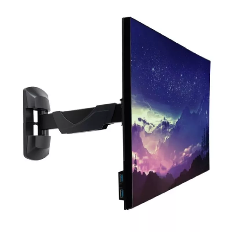 LINDY Festwandhalterung für einen Bildschirm (Schwarz, für Monitore bis 66 cm (26 Zoll), VESA 75x75/100x100)