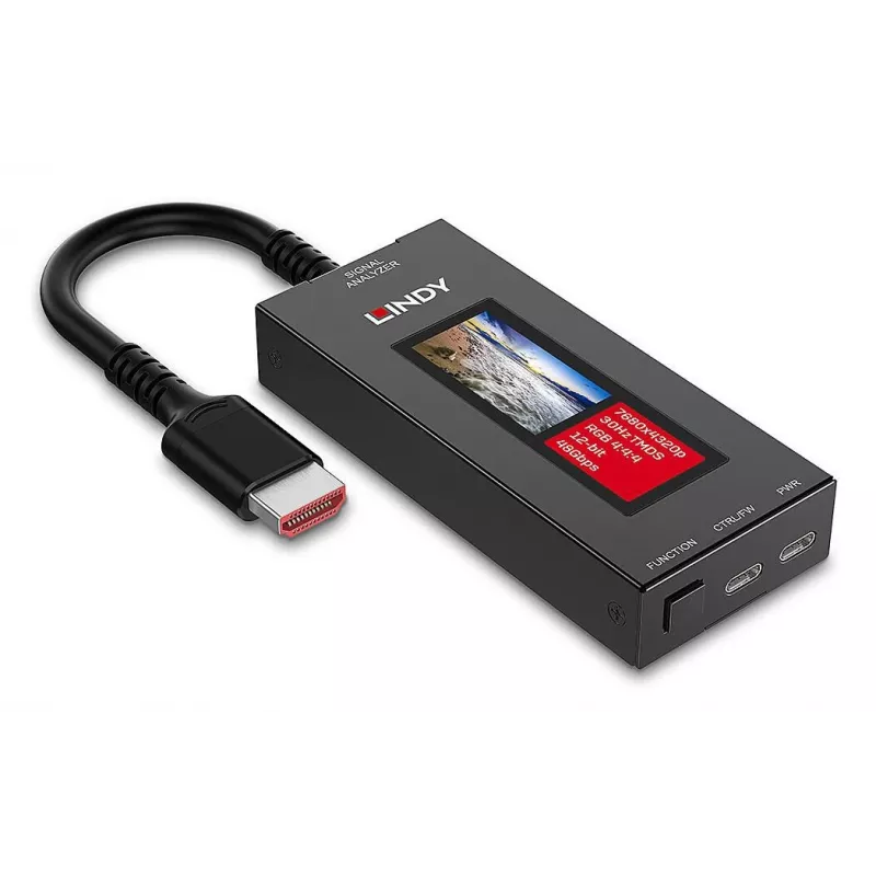 LINDY HDMI 8K60 Signal Analyzer mit OLED-Display für HDMI 2.1 8K Video