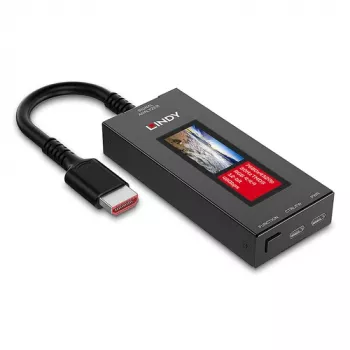 LINDY HDMI 8K60 Signal Analyzer mit OLED-Display für HDMI 2.1 8K Video
