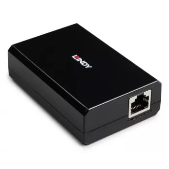 LINDY PoE auf USB Typ-C Splitter Konverter, 15W Power Delivery, Gigabit Ethernet, USB 2.0 Daten, Schwarz 73474