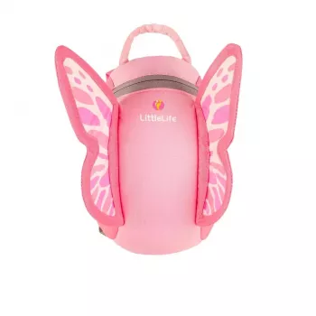 LittleLife Kinderrucksack Schmetterling - 2L mit Sicherheitszügel für Alter 1-3