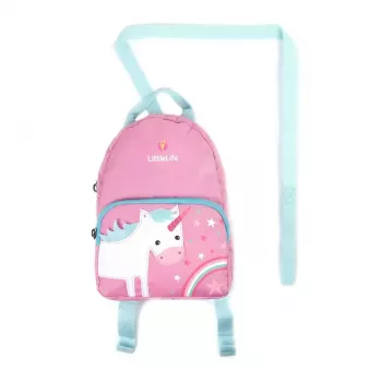 LittleLife Kinderrucksack Face Unicorn 2L Kinderrucksack mit abnehmbarem Sicherheitszügel