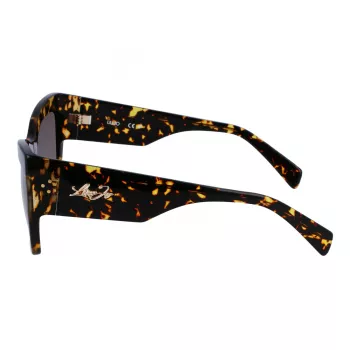 LIU JO LJ785S Damen-Sonnenbrille Havana Acetat eckiger Rahmen braun getönte Gläser 61 mm
