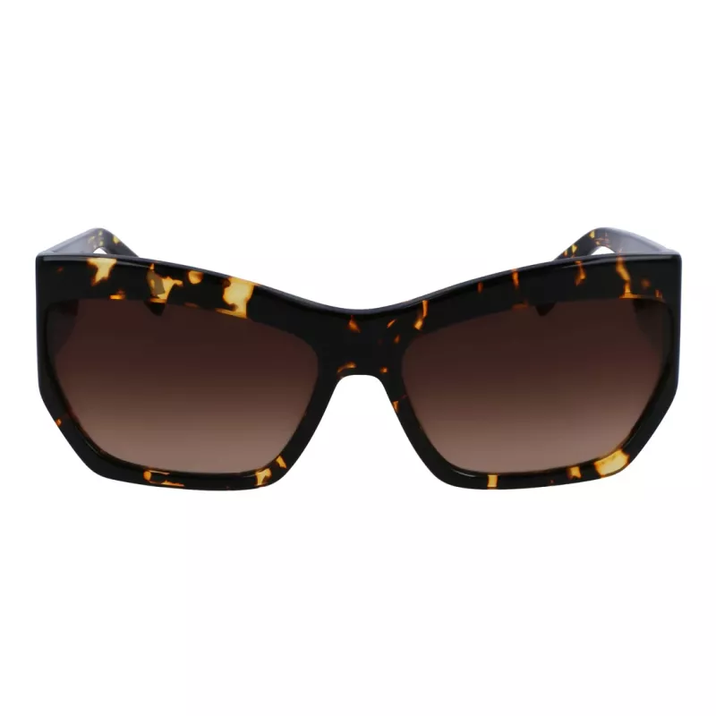 LIU JO LJ785S Damen-Sonnenbrille Havana Acetat eckiger Rahmen braun getönte Gläser 61 mm