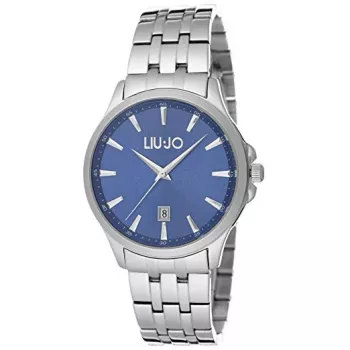 LIU JO MAN TLJ1081 Quarz-Analog-Uhr 40mm blaues Zifferblatt silbernes Mesh-Armband