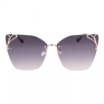 LIU JO Damen Aviator-Sonnenbrille LJ150S6213714 Goldener Rahmen Braune Verlaufsgläser 62mm