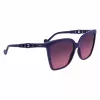 LIU JO Damen Katzenaugen-Sonnenbrille LJ773S-500 - Schwarzer Acetatrahmen mit grauen Verlaufsgläsern - 57 mm