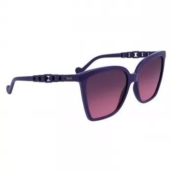LIU JO Damen Katzenaugen-Sonnenbrille LJ773S-500 - Schwarzer Acetatrahmen mit grauen Verlaufsgläsern - 57 mm