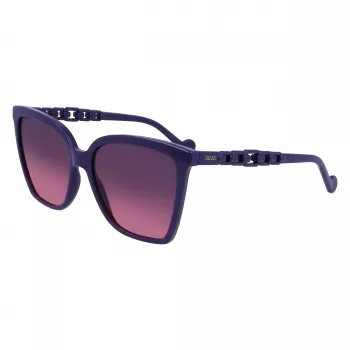 LIU JO Damen Katzenaugen-Sonnenbrille LJ773S-500 - Schwarzer Acetatrahmen mit grauen Verlaufsgläsern - 57 mm