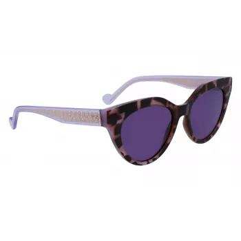 LIU JO Damen LJ782S-516 Cat-Eye-Sonnenbrille - Pink Havana, Braunverlauf, 53 mm