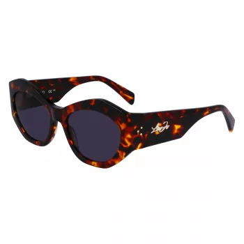 LIU JO Damen LJ786S-244 eckige Sonnenbrille, Havanna-Rahmen, braune Verlaufsgläser, 54 mm