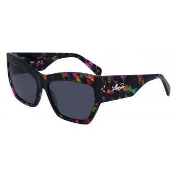LIU JO Damen-Sonnenbrille im Quadratischen Acetat-Design LJ785S6116304 Braun Havana Braun Verlauf 61mm