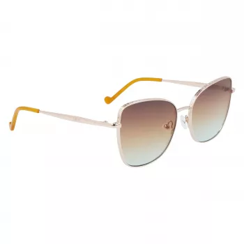 LIU JO Damen-Sonnenbrille 46591-717 Havana Acetat eckiger Rahmen braun verlaufende Gläser 55/17/140 mm