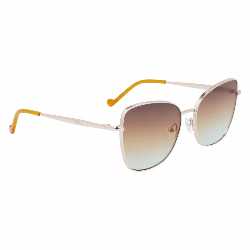 LIU JO Damen-Sonnenbrille 46591-717 Havana Acetat eckiger Rahmen braun verlaufende Gläser 55/17/140 mm