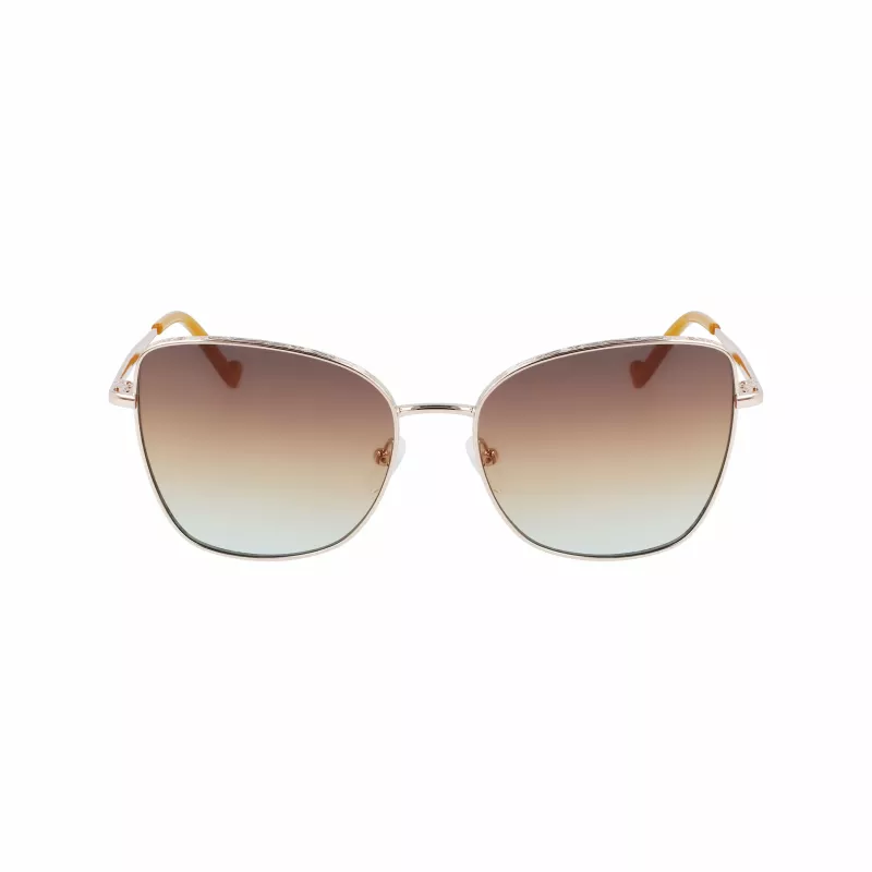 LIU JO Damen-Sonnenbrille 46591-717 Havana Acetat eckiger Rahmen braun verlaufende Gläser 55/17/140 mm