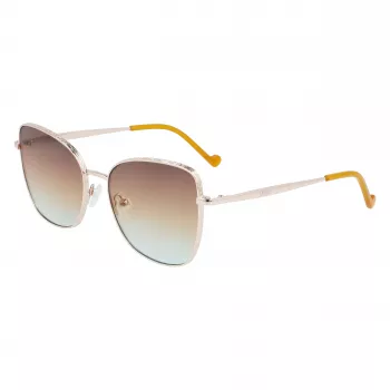 LIU JO Damen-Sonnenbrille 46591-717 Havana Acetat eckiger Rahmen braun verlaufende Gläser 55/17/140 mm