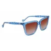 LIU JO Damen-Sonnenbrille LJ780S-425 Butterfly Square Acetat-Fassung Braun Havana Verlaufsglas 56mm