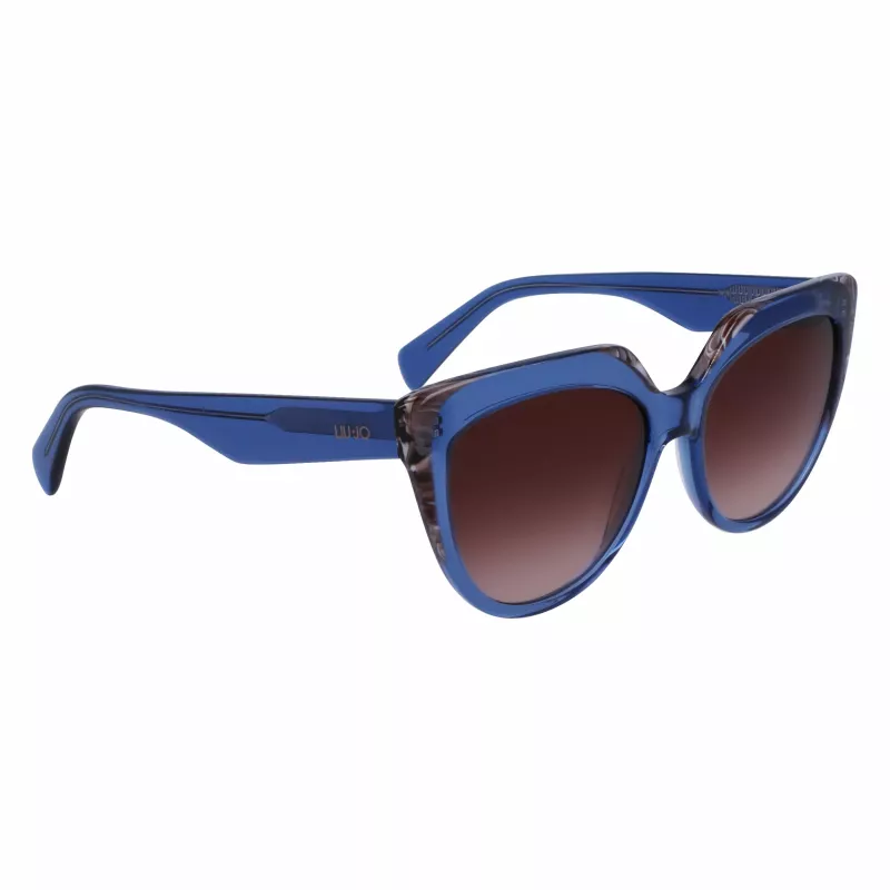 LIU JO Damen-Sonnenbrille LJ783S-416 Blau Cat-Eye-Fassung Grau Verlaufsgläser 55mm