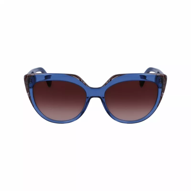 LIU JO Damen-Sonnenbrille LJ783S-416 Blau Cat-Eye-Fassung Grau Verlaufsgläser 55mm