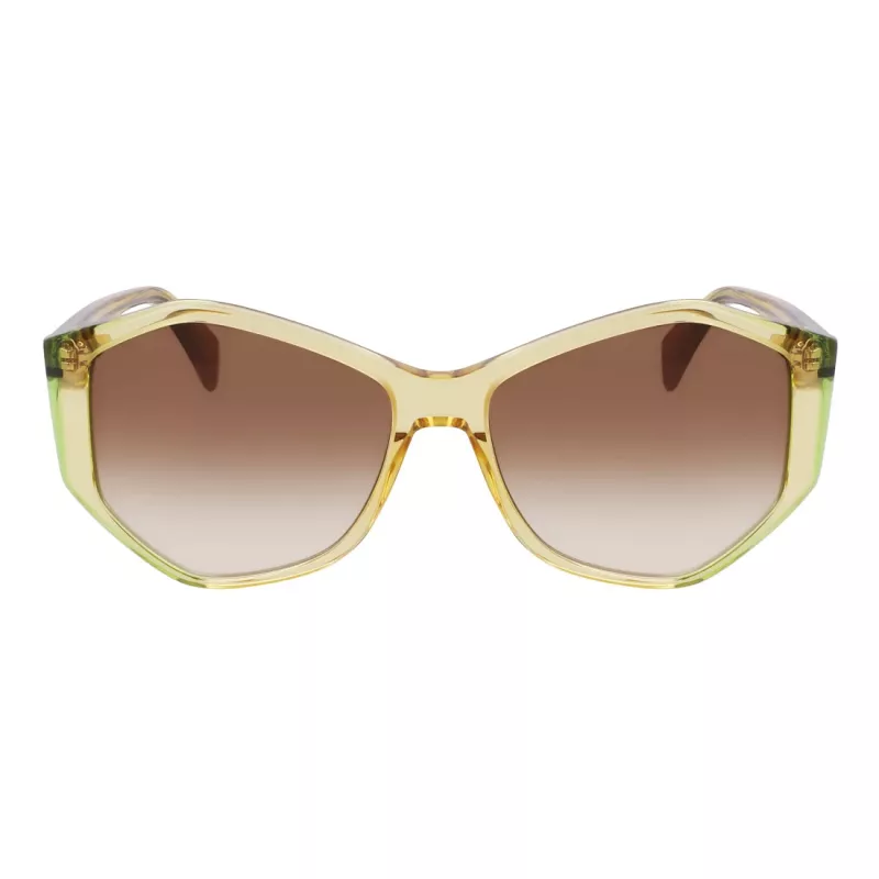 LIU JO Damen-Sonnenbrille LJ797S5715707 Havana Geometrischer Rahmen Braune Verlaufsgläser 57mm
