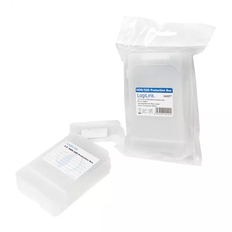LogiLink 2.5 inch HDD-Schutzbox für 2 HDD/SSD, Weiß