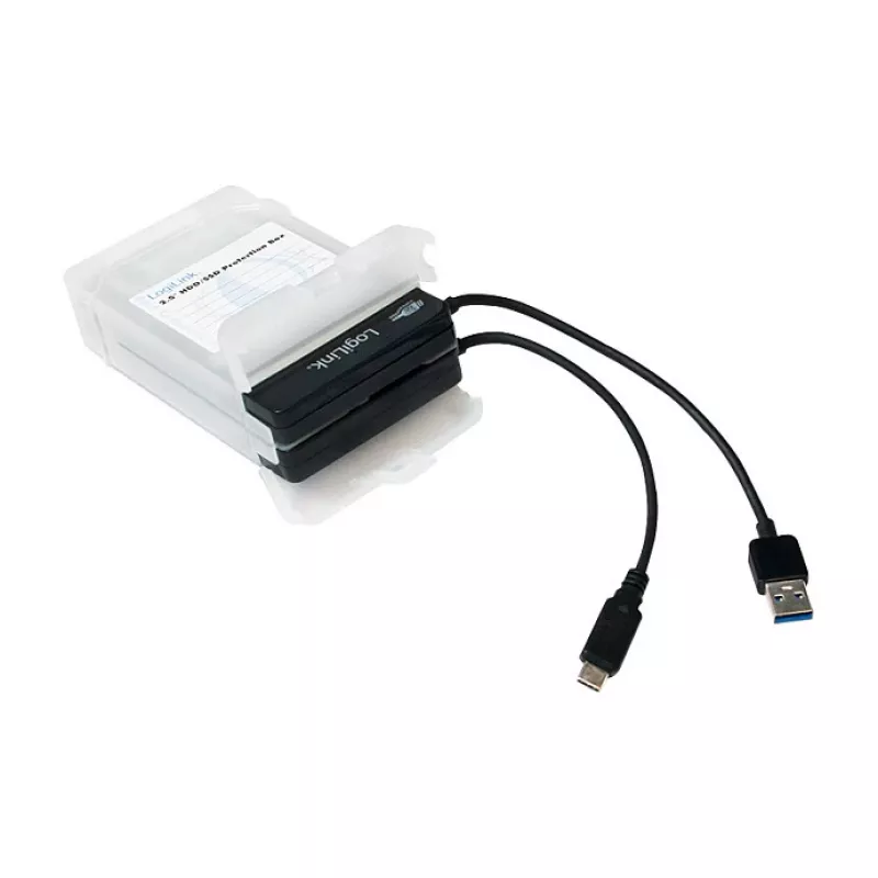 LogiLink 2.5 inch HDD-Schutzbox für 2 HDD/SSD, Weiß