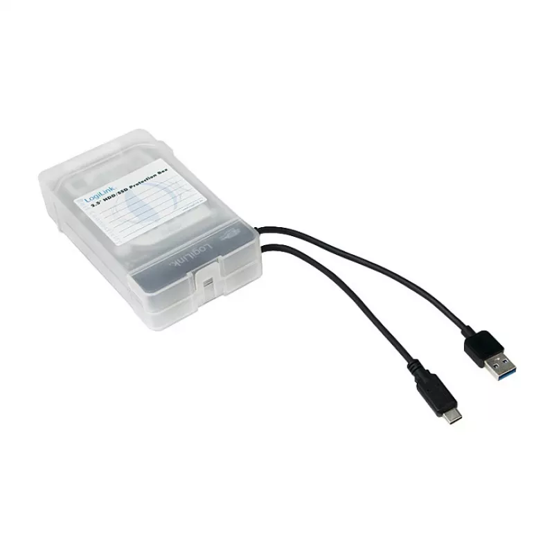 LogiLink 2.5 inch HDD-Schutzbox für 2 HDD/SSD, Weiß