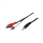LogiLink 3,5-mm-Klinkenstecker auf 2x RCA-Cinch-Audiokabel 1,5 m Schwarz