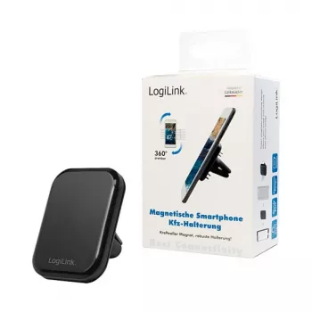 LogiLink AA0114 Magnetische Lüftungsdüsen-Halterung für Smartphones, 360° drehbar, Universal, Schwarz